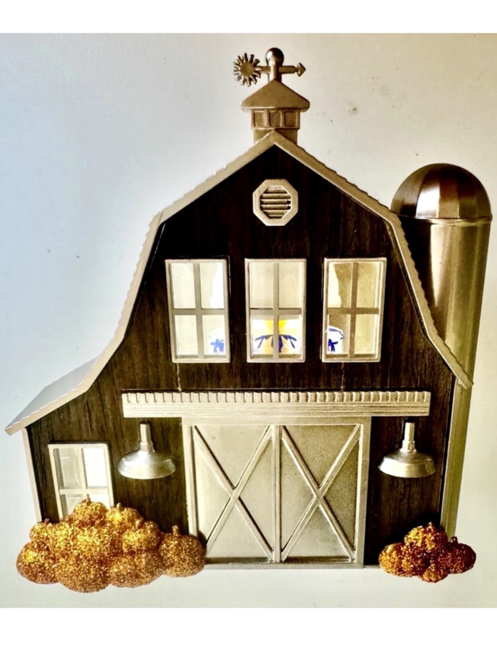 💡BATH & BODY WORKS💡Wallflower CHROME Barn Glitter PUMPKINS FRAGRANCE NIGHTLIGHT